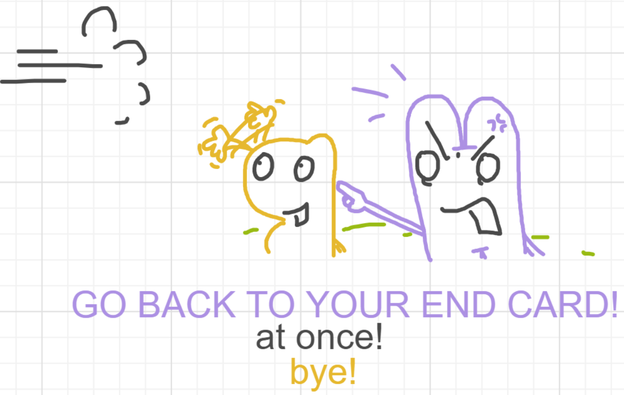 A panel from What's The Point, episode five of the Board Boards object show by Furretwalk/WalkingFurret.